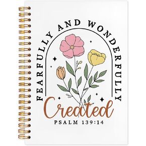 SNNDER Wildflower Christian Notebook, Let All That You Do Be Done in Love Bible Journal, Prayer Journal for Woman, Church Notes Notebook, Scripture Hardcover Spiral Subject Notebooks 5.5x8.3 Inch