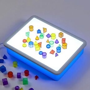 Odoorgames Bright LED Light Box - Table Light for Kids و Color & Light Discovery والاستكشاف الفني واللعب الإبداعي (Blue ， Lightbox فقط)