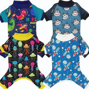 XPUDAC Dog Pajamas Clothes for Small Dogs Boy Girl, Doggie Pjs Puppy Onesies Outfits Pet Clothes for Dog Cat Christmas Pajamas, 4 Styles(Animal, Small)