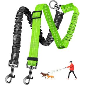 Double Dog Leash - 360°Swivel Tangle Free Splitter Attachment, 2 Dogs Multi-Functional Leashes, Dual Rope for Outdoor Walk Train Small Medium Large Two Pet (Black, Fuchsia)