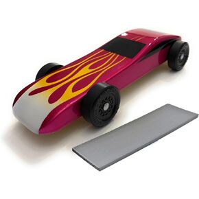 Pinewood Car | Includes Shaped Body, Flex Weight and Stock Official Scout Wheels & Axles | Sports Car Derby Kit