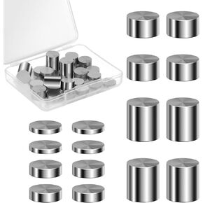 32PCS Tungsten Weights for Car Speed Up, Tungsten Buffer Weight for Pinewood Derby 4 Different Sizes Cylindrical Car Counterweight