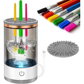 Electric Paint Brush Cleaner Machine,Easy Premium paintbrush Cleaner Professional Automatic Spinning Water Color Brush Cleaning Tool Cleanser Machine,Painting Artist Accessories