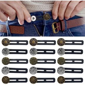 15 جهاز كمبيوترا من موسع الأزرار للجينز ، موسعات حزام الخصر ، تسهيل التثبيت بدون أظافر ، للجنسين ، متينة ، قابلة للسحب 0.8-1.6 في ، مناسبة لمجموعة متنوعة من شورت الجينز