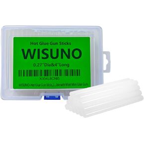 عصي بندقية الغراء Wisuno-Hot ، حزمة 100 ، قطرها 0.27 بوصة و 4 "عصي غراء ذوبان حار طويلة ， متوافقة مع معظم بنادق الغراء المصغرة