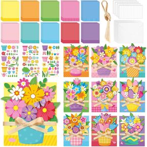 FullHawl 30 Sets Card Mothers Diy Mom Cards Making Kit Happy Mother's Day Flower DIY بطاقة تحية مع الأظرف الزهرية المصنوعة يدويًا إلى أمي للأنشطة المدرسية المنزلية لوازم أنشطة المدرسة المنزلية