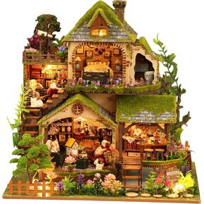Miniature House Kit, Dollhouse Kit, Miniature Kit, DIY Mini House Building Kit for Adult Teen, Forest Adventure