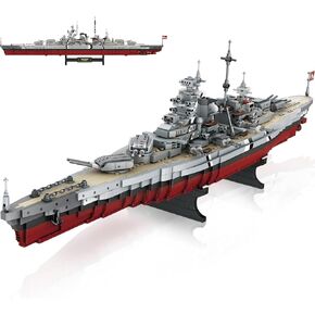NUTCRACKER Battleship Bismarck Building Block Set - Large MOC Military World-Bismarck Class Battleship Model, Collectible Display Battle Ship Boat Toys Sets for Adults Teens Boys 14+ (2081Pieces)