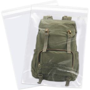 14" x 20" (500 Count) Self Seal Clear Poly Bags with Suffocation Warning for Packaging, Shipping, Clothing, Shirts & FBA - Resealable Adhesive