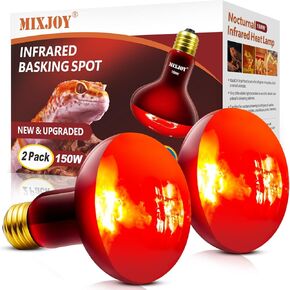 Mixjoy 100w مصباح مصباح حراري الأشعة تحت الحمراء ، 2 حزمة الزواحف الأشعة تحت الحمراء هي المصباح الحراري الأحمر المصباح الأحمر المصابيح الأشعة تحت الحمراء للزواحف ، التنين الملتحي ، السحلية ، السلحفاة ، الدجاج ، الحيوانات الأليفة