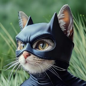 قناع Cat Bat ، قبعة Cat Cosplay ، مصنوعة من اللاتكس ، ناعم وملاءمة ، حجم قابل للتعديل ، مناسب للقطط أقل من 12 رطلاً