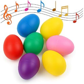 Giftexpress 18 PCS Easter Egg Shakers for Kids - Maracas الموسيقية الملونة للأطفال الصغار ، والألعاب الحسية للأطفال ، وحشو سلة عيد الفصح ، وأدوات إيقاع ما قبل المدرسة ، وصناع الضوضاء في الفصل الدراسي