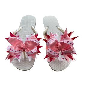 Bows On Toes"Breast Cancer Awareness" Bows for your Flip Flops