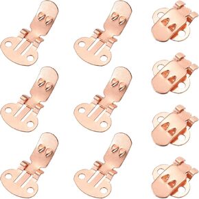 PATIKIL 14mm x 25mm Shoe Clips, 10 Pcs Flat Blank Shoe Clips Shoe Supplies Shoe Embellishments for DIY Crafts Decoration Project Shoes Decoration Copper