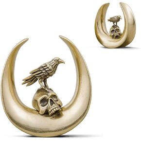 Erkuoo 2pcs 0g 00g-1 "Buddha فتح السرج مقياس الأذن مزدوج توصيل قابس رجع