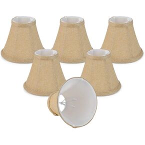 Wellmet Small Lamp Shade,ONLY for Candle Bulbs,Clip-on Drum Lamp Shades,Set of 6, 3x6x5 Inches