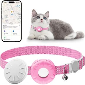 Cat Tracker ، GPS Pet Tracker for Cats (iOS فقط) ، لا توجد رسوم شهرية للتتبع الذكي للحيوانات الأليفة المتوافقة مع Apple Find My ، Haterproof Anti-Lost Tag للحيوانات الأليفة/الأطفال/المركبات/العناصر الأرجواني