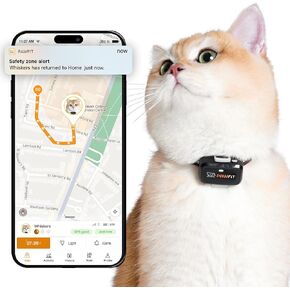 Lite for Cats 4g GPS Tracker | Real Time Tracking | Activity Monitoring |Location History | Unlimited Range | Safety Collar Included | Onyx Black