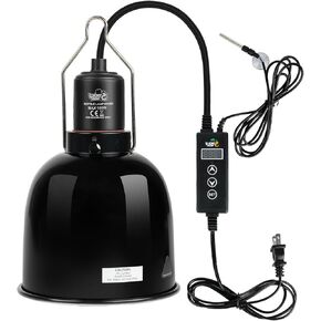 Lucky Herp Reptile Flight Thursure 100W (بدون وظيفة التحكم في درجة الحرارة) ، الألومنيوم 5.5 بوصة قبة عميقة مصباح الزواحف ، مصباح الحرارة الزواحف لمصباح الأشعة فوق البنفسجية.