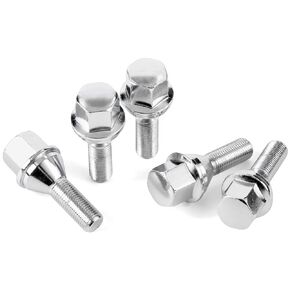 GAsupply 12X1.25 OEM Lug Bolts, Fit for 2015-2022 Je/ep Renegade, 2018-2022 Compass, 2014-2022 Cherokee, 20pcs 28mm Shank One-Piece Factory Style Chrome Wheel Lug Bolt, 19mm Hex Stock Stud, Cone Seat