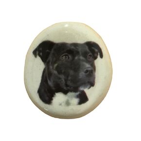 Ceramic Smoke Stone Hand Rolled Unfiltered Cigarette Holder Black Staffordshire Bull Terrier