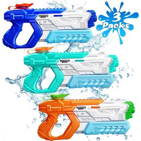 مسدس مائي للأطفال البالغين - 3 عبوات 400CC Super Water Puns Soaker Blaster Long Ringing Range Toys for Swimming Pool Beach Water Compating Party