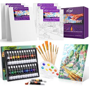 Painting Kit, Paint Set, 39 PCS Acrylic Paint Canvas Set, Painting Set with Acrylic Paints, Canvas, Art Supplies for Kids Adults