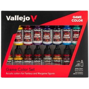 Vallejo Acrylicos Game Color Advanced Set, Model Color Paint Set, 1/2 Fl. Oz. Bottles, 16 Colors