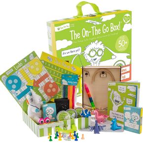 Open The Joy On The Go Box, Road Trip Travel Games Activity Box, Includes Card Games, Craft Kits, and Other 50+ Travel Activities for Kids and Family Ages 4+