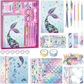 DIY Journal Kit for Girls - 66 Pcs Kids Unicorn Diary Set Girls Stationery Set Scrapbook Diary Journaling Art Crafts Set Unicorn Gift Kit School Supplies Birthday Gift for Girls Ages 8 9 10 11 12 Year Old