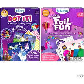 Skillmatics Dot It Disney Princess & Foil Fun Unicorns & Princesses Bundle, Art for Kids, Craft Kits, DIY Activity, Gifts for Boys & Girls Ages 3, 4, 5, 6, 7
