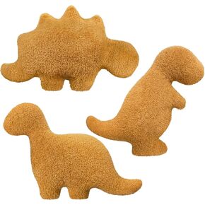 Mermaker Dino Nugget Palush Plush for Funny Birthday Gifts ، Dinosaur Chicken Plush Plush Plush Pillow هي هدايا ديناصور لطيفة للفتيان المراهقين للبالغين (2 PCS ، صغير)