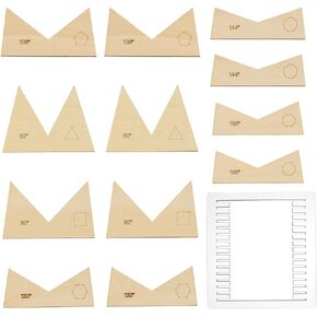 BENECREAT Stained Glass 3D Foam Angle Wedge Tool, Stained Glass Layout Frame with 12PCS Wood Sheet Tool for Soldering Stained Glass Together at Different Angles