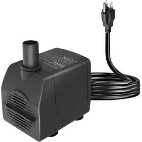 Submersible Pump 200GPH with AUTO-Shut-Off 5.2ft High Lift for Fountains, Hydroponics, Ponds, Aquariums & More…