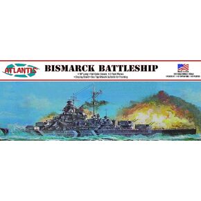 طقم طراز Atlantis البلاستيكي - Bismarck German Battleship 16 Inch