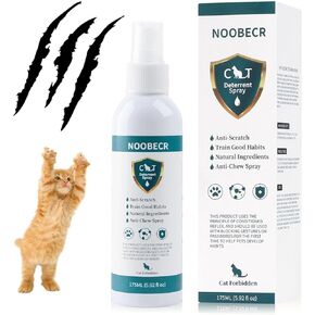 Cat Deterrent Spray, 175ML No Scratch Spray for Cats, Indoor & Outdoor Cat Spray Deterrent, Effective Cat Scratch Deterrent Training Aid for Sofas, Rugs, Curtain