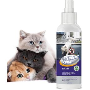 Cat Deterrent Spray, Cat Repellent for Furniture & Plants, Effective Pet Behavior Training & Keep Cats Off, Indoor and Outdoor, Bitter Orange Scent, 100 ML