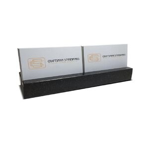 Multiple Business Card Holder for Desk - Black Granite Visiting Card Holder - Holds up to 40 Cards - Desktop Business Card Stand for Home & Office - Elegant & Luxurious Office Desk Accessories