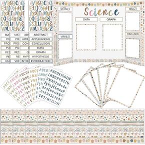 96 Pcs Science Fair Board Supplies Includes Self Adhesive Science Fair Project Titles Subtitles Presentation Bulletin Border Letter Stickers Classroom(Ocean Style) in Saudi Arabia