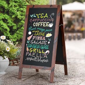 Vowner Magnetic A Frame Chalkboard ، 40 "× 20" لوحة شطيرة على الوجهين في الهواء الطلق ، علامة على الرصيف مع مفصلات قوسين ، لوحة قائمة بذاتها للمطعم ، المقهى ، الزفاف ، أبيض