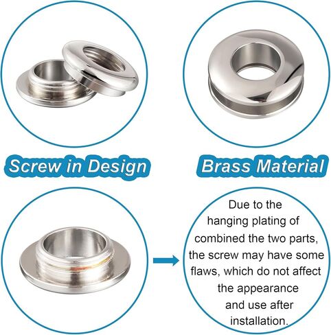6 Sets Brass Grommets Kit Eyelets and Grommets 8mm Inside Hole Size with 12mm Leather Hole Punch Tool Handbag Purse Hardware Screw Grommets for Repair and Making Leather Crafts (Gold) in Saudi Arabia