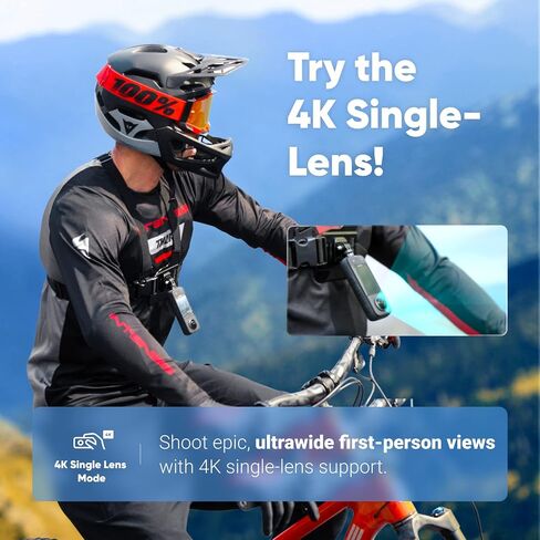 Insta360 X3 Bullet Time Kit - 360 Action Camera with 5.7K 360 Active HDR Video, 4K Single-Lens Camera, Waterproof, FlowState Stabilization, 2.29" Touchscreen, AI Editing, for Motorcycle, Wintersports in Saudi Arabia