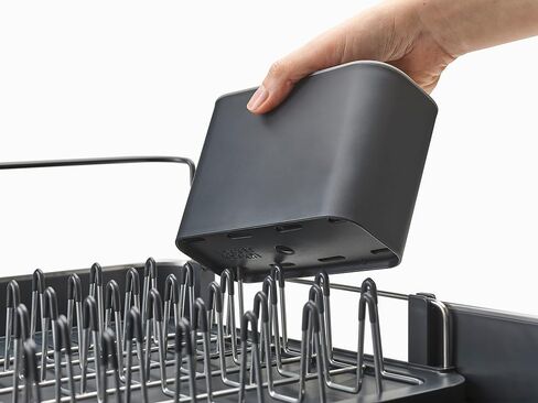 Joseph Joseph Extendable Dish Drying Rack with Dual Parts - Stainless Steel, Non-Scratch, Movable Utensil Drainer & Drainage Spout, Gray in Saudi Arabia