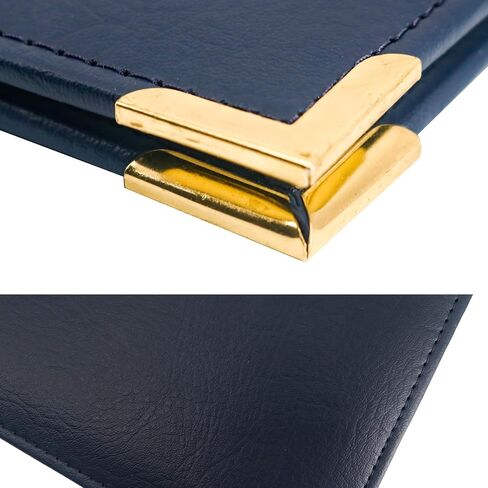 GraduationMall 7"x9" Smooth Padded PU Diploma Cover Certificate Holder with 4 Metal Corner Black in Saudi Arabia