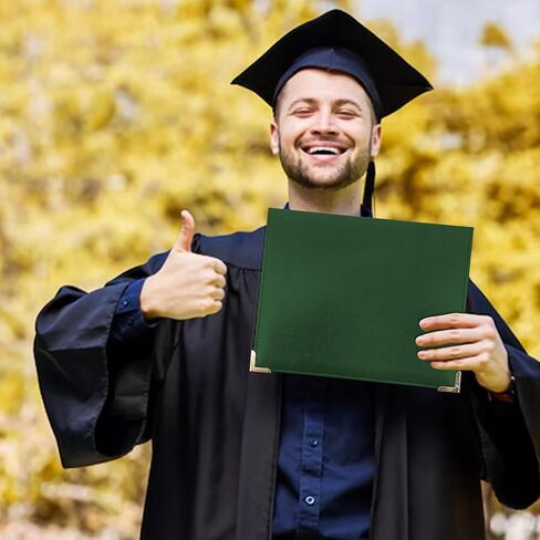 GraduationMall 7"x9" Smooth Padded PU Diploma Cover Certificate Holder with 4 Metal Corner Black in Kuwait