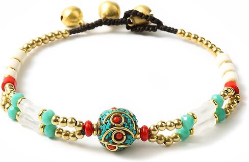 Starain Super Cute Bead Bracelets for Women Handmade Beach Multicolour Stone Boho Beaded Bracelet 8 inch Adjustable in Saudi Arabia