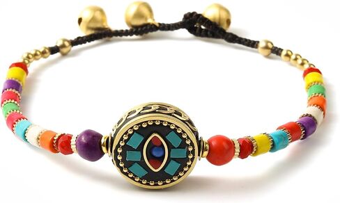 Starain Super Cute Bead Bracelets for Women Handmade Beach Multicolour Stone Boho Beaded Bracelet 8 inch Adjustable in Saudi Arabia