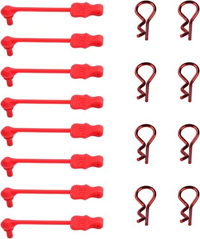 8PCS TGCWENG Universal RC Body Clips w/Pull Tabs Car Clips R Clips for All 1/10 1/12 Scale TRX4 Losi HPI Arrma Kyosho Himoto RC Car Truck Crawler Body Shell Upgrades (1.2mm Red Clips+Red Pull) in Saudi Arabia