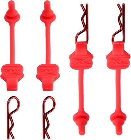 8PCS TGCWENG Universal RC Body Clips w/Pull Tabs Car Clips R Clips for All 1/10 1/12 Scale TRX4 Losi HPI Arrma Kyosho Himoto RC Car Truck Crawler Body Shell Upgrades (1.2mm Red Clips+Red Pull) in Saudi Arabia
