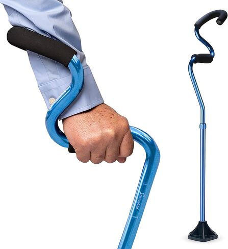 Cane Comply Cane + ذاتي خفيفة الوزن قابلة للتعديل قابلة للتعديل + يثبت المعصم ويوفر دعمًا إضافيًا واستقرارًا + قبضة الساعد المريحة + العصي للرجال والنساء in Kuwait